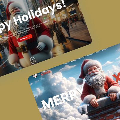 Merry Xmas christmas design landing page mockup santa claus ui ux website