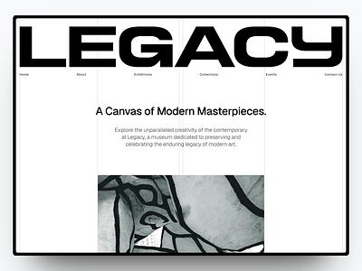 Legacy - Modern Museum Website branding design graphic design landing page ui web design website