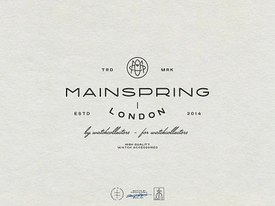 Mainspring London antique brand design brand identity branding branding design elegant fashion identity design logo logo design luxurious minimal rebranding retro simple type typographic typography vintage visual identity