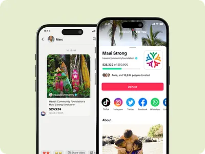 Fundraising on TikTok ui