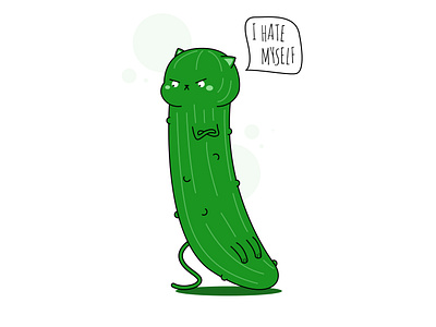 Catcumber - character design art cat catcumber comics cucumber cute drawing funny green hate illustration myself simple