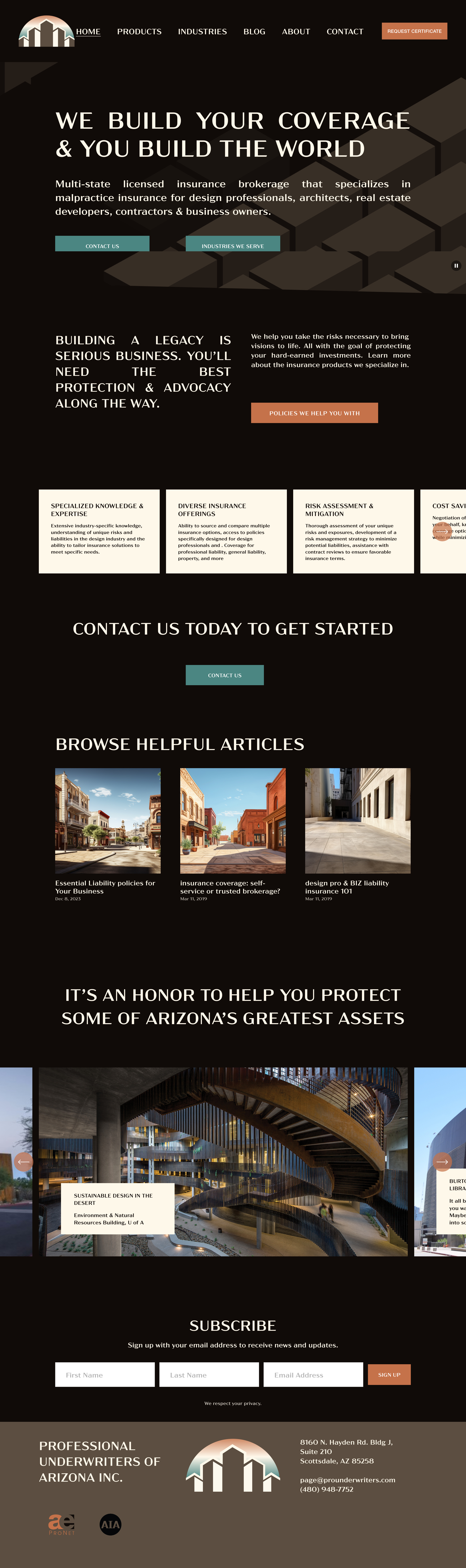 Design Professionals Insurance Agency branding squarespace visual design
