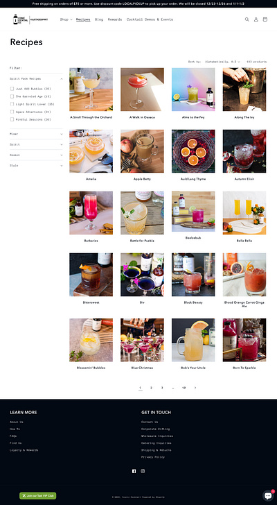 Iconic Cocktail Co. shopify web development