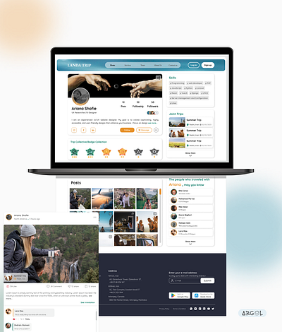 Profile View design post profile profile view skills social media tag tour travel trip ui ux website