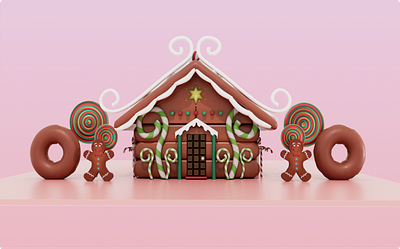 Gingerbread House 3d 3d art 3dartwork 3dmodel 3drender autodesk maya gingerbread gingerbread house graphic design illustration low poly art madewithsubstance stylized substance painter