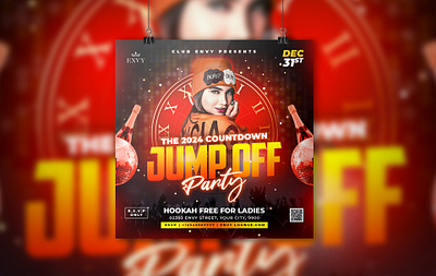The JumpOff 2024 Party Flyer after work party bash club flyer club party design girls night out graphic design ladies night neon