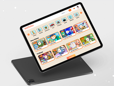 KidTube - Website Mockup app app design branding cartoon child video design development graphic design illustration kids video mobile app responsive design tab tablet ui ux vector video web website