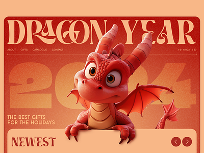 New Year Dragon website concept 3d co design dragon graphic design minimal ui ux web webdesign website