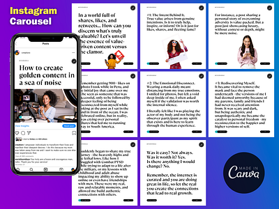 Instagram Carousel Template (Canva) branding canva canvassador carousel content creator creator design graphic design instagram personal branding ugc ugc creator
