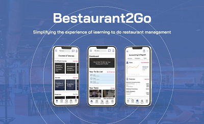 Bestaurant2Go - Restaurant management/learning app case study adobe creative suite app branding education figma mobile app design restaurant ui usability testing ux ux research