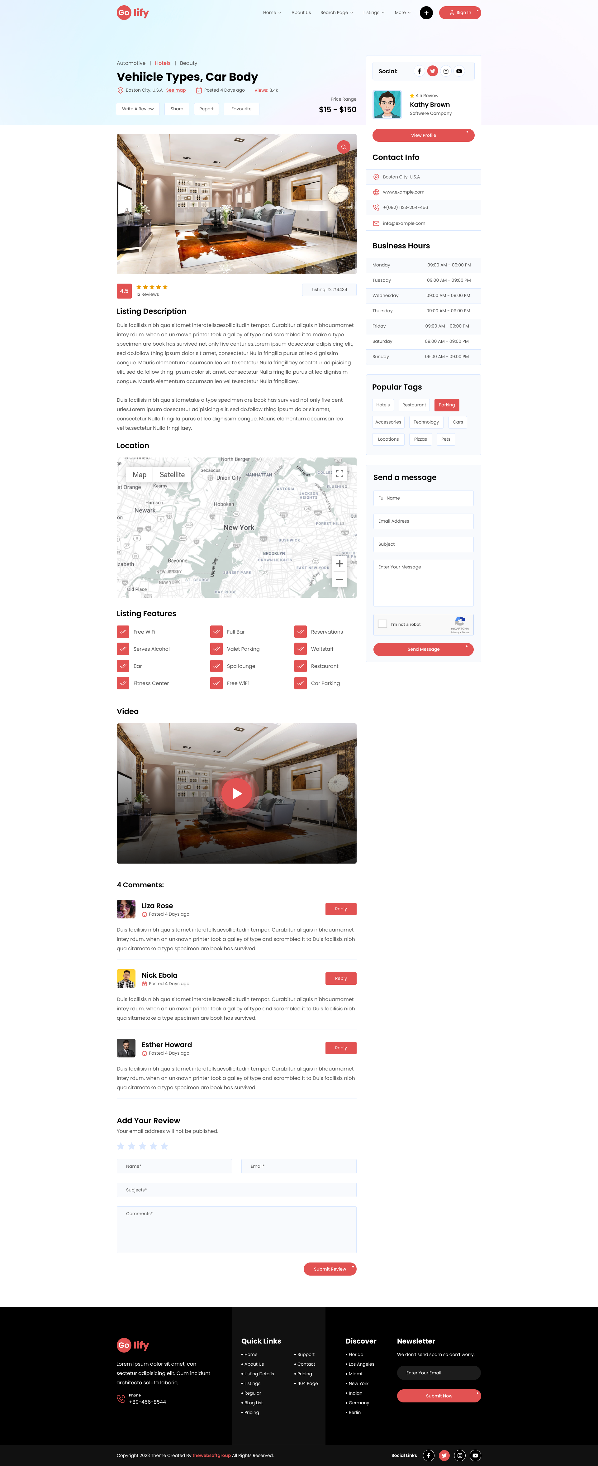 Golify Directory Detail Pages motors