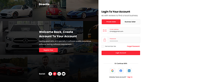Directio sign in sign up page login sign in sign up