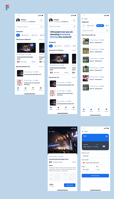 Event App Design figma mobile app ui user experience