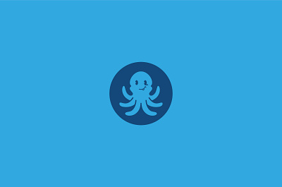 Lovely Octopus animal animation blue cartoon character design graphic design happy illustration logo mascot minimalist modern octopus retro retromodern
