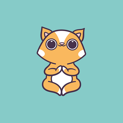 Cat Yoga adobe illustrator cat cute character yoga