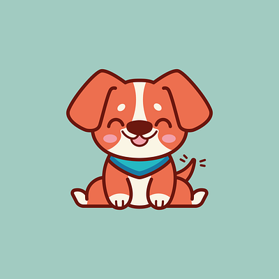 Happy Puppy adobe illustrator cute character dog puppy