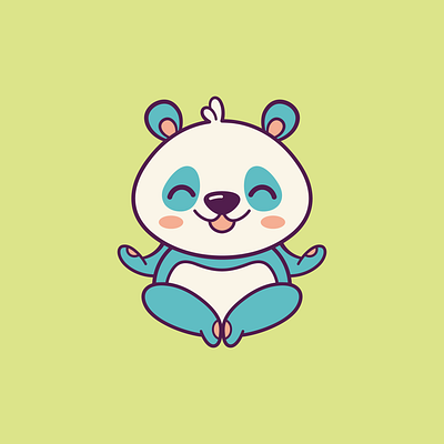 Panda Yoga adobe illustrator animal cute character panda yoga