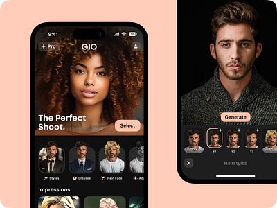 GIO App: Ai Portrait Tools UI/UX Case Studies ai portrait generation ai tools app apple application branding case studies design design system gio app ios mobile prequel research ui uiux