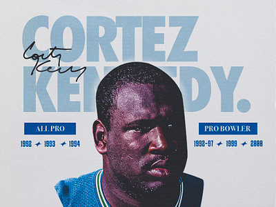 Cortez Kennedy Throwback Stat Graphic 90s graphic design nfl retro sports