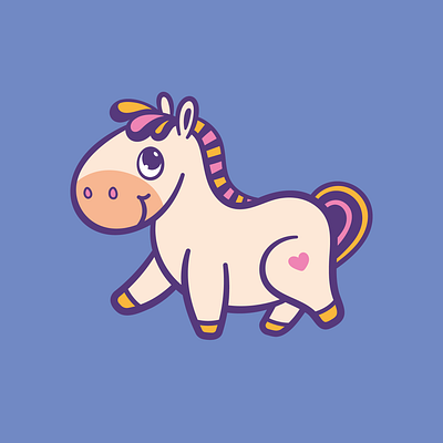 Chubby Pony adobe illustrator animal cute character horse pony