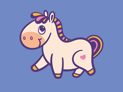 Chubby Pony adobe illustrator animal cute character horse pony