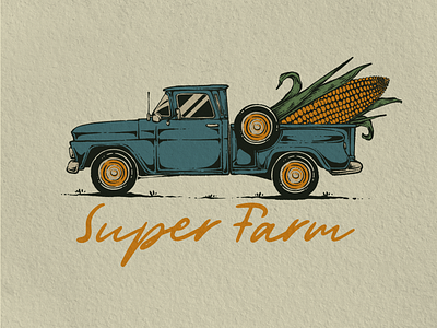 Car Super Farm 2d adobe adobe illustrator adobe photoshop ai artwork branding car corn design illustration illustrator typography