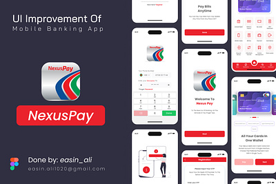 UI Improvement of Banking app (NexusPay) app design app redesign banking app mobile app design mobile banking ui ui design uiux