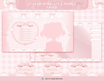 Stream Graphics Pack Lace 2 by DVIVNV cute stream overlay design free stream stream graphics stream overlay twitch twitch design twitch graphics