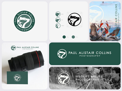 Design Logo for Paul Alistair Collins brand design graphic design icon illustration logo minimal nature photography vector wild wildlife wildlifephotography