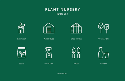 Plant nursery icon set branding graphic design icon logo vector