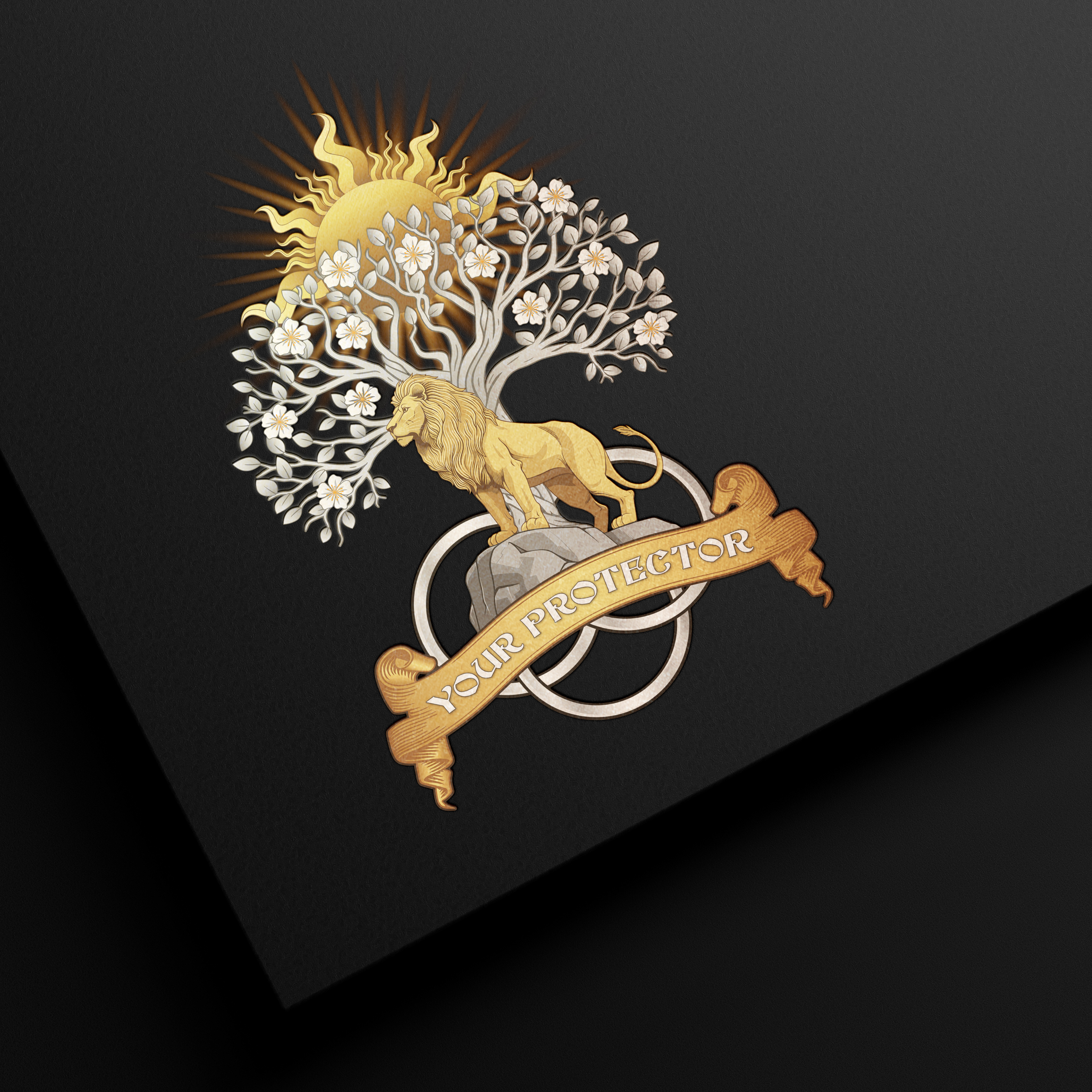 Lion King Logo branding design emblem logo graphic design heraldry illustration lion logo logo logo designer personal logo tree logo vintage logo