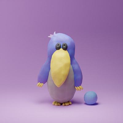 Birdy, blender. 💙 3d 3d design 3d illustration blender childhood childhood drawings digital sculpting graphic design