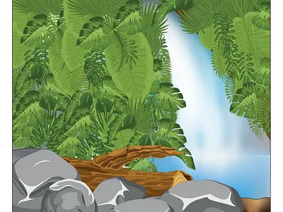 waterfall art draw graphic design illustration vector