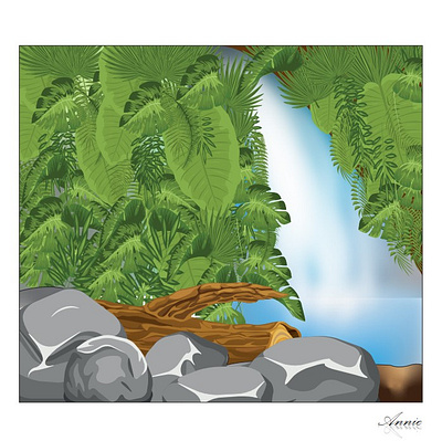 waterfall art draw graphic design illustration vector