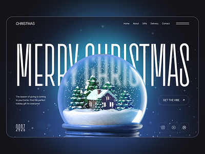 Merry Christmas celebrate dark mode design concept gifts happy holidays happy new year merry christmas santa snowball suprise ui ui inspiration ui ux design ux web web design website design winter