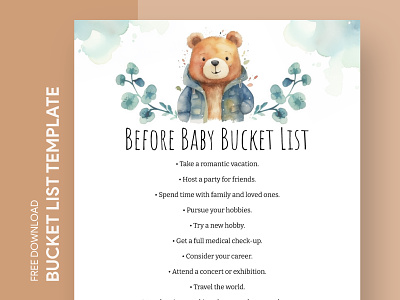 Before Baby Bucket List Free Google Docs Template baby baby bucket list before baby bucket list before baby list bucket bucket list bucket list design bucketlist checklist design docs goals google list template todolist wishlist