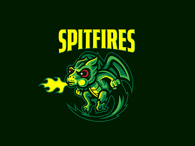 SpitFires baseball branding design dragon fire graphic design illustration illustrator logo spit fire sports sports logo vector