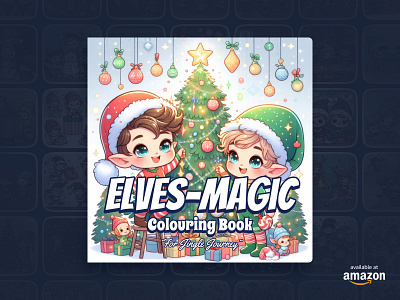 ELVES-MAGIC: Colouring Book For Jingle Journey 🎄🎁🍪🌟 amazon product christmas colouring colouring book colouring pages drawing elf elves festive spirit gifts holiday joyful north pole painting paperback simple art square book toddlers kids children winter worldwide