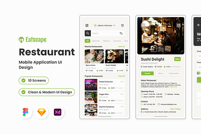 Eatscape - Restaurant Mobile App application apps cook design layout ui ux