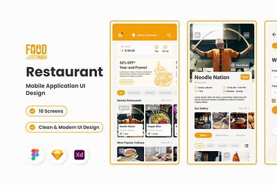 Food Finder - Restaurant Mobile App application apps cook design layout ui ux