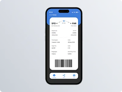 E-ticket for a flight branding product design ui ux visual design