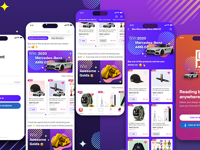 Fursaty App app branding cart design system e commerce ecommerce products gold iphone 14 iphone 15 login mercedes mobile products ui ux