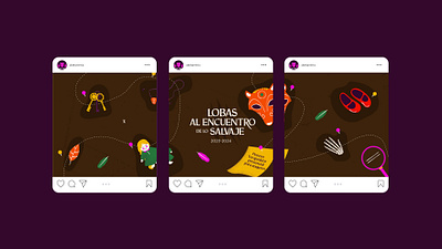 Social Media for Akelarre Mx bruja graphic design illustration pinkola socialmedia