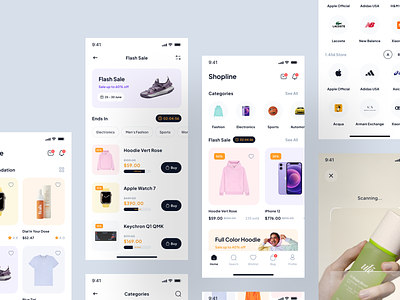 Shopline - E-Commerce App alibaba amazon branding clean design designer ebay ecommerce mobile mobile app mobile design shopee ui ui8 uidesign unpixel ux uxdesign