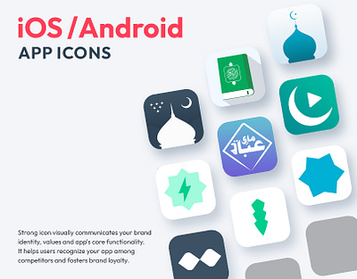 Islamic Modern App Icons creative app icon creative icon design graphic design icon design islamic islamic app icon islamic app logo islamic design islamic icon islamic icon design islamic icons modern icon mosque app icon mosque icon design muslim app icon quran app icon quran icon design