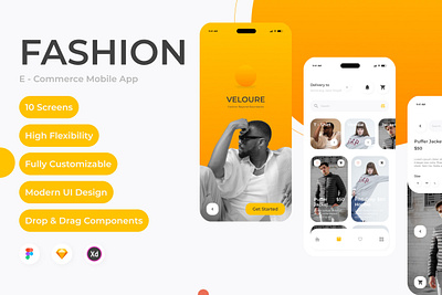 Veloure - Fashion Commerce Mobile App application apps design fashion layout sketch store trendy ui ux