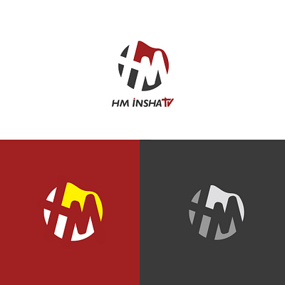 HM tv... English lettering logo..... 3d animation branding graphic design logo motion graphics ui