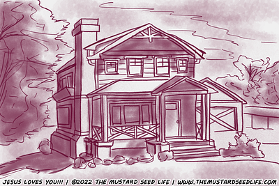 Two Story House – Digital Environment Sketch Study digital environment house jesus loves you!!! learn learning outdoors outside practice sketch study the mustard seed life