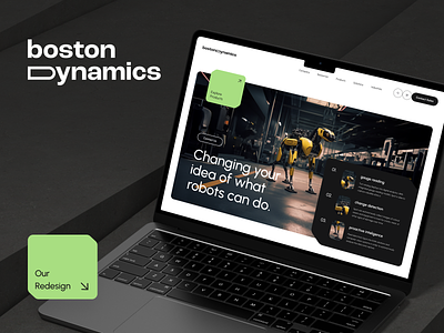 Boston Dynamics - Landing Page Design & Branding futuristic landing page modern robot design robots ux design