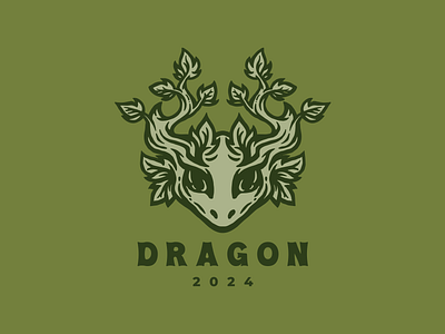 Tree Dragon 2024 animals character dragon logo logotype nature new year zoo